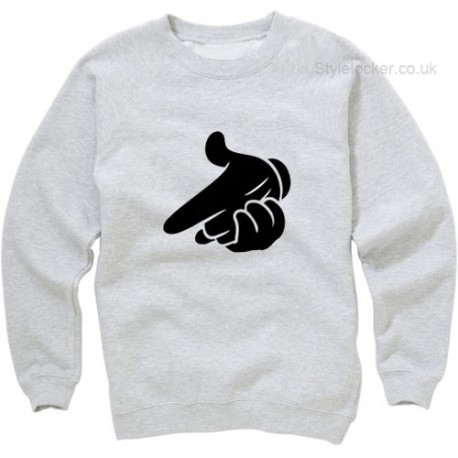 Mickey Mouse Hands Air Gun Sweatshirt – Black