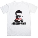 Tommy Robinson Free Tommy UK Rally Support T shirt white