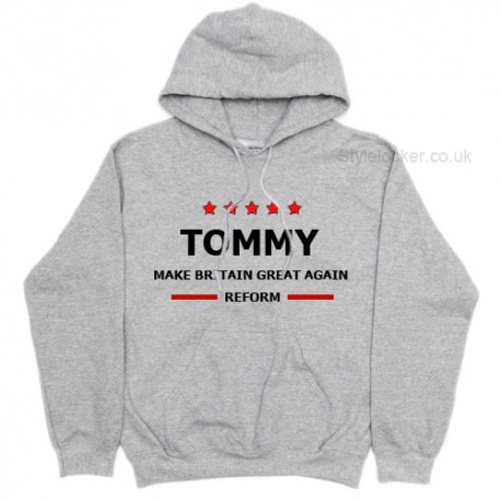 Tommy Robinson Reform Grey Hoodie
